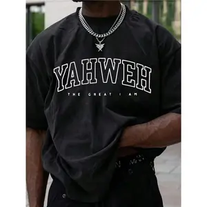 Faith Inspired Letter Graphic T Shirt Unisex Streetwear Crewneck Drop Shoulder Soft Cotton Casual Trendy Everyday Outfit