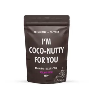 I'm Coco-Nutty For You - Coconut Foaming Body Scrub with Shea Butter 150g Pouch for Dry Skin Exfoliation & Hydration