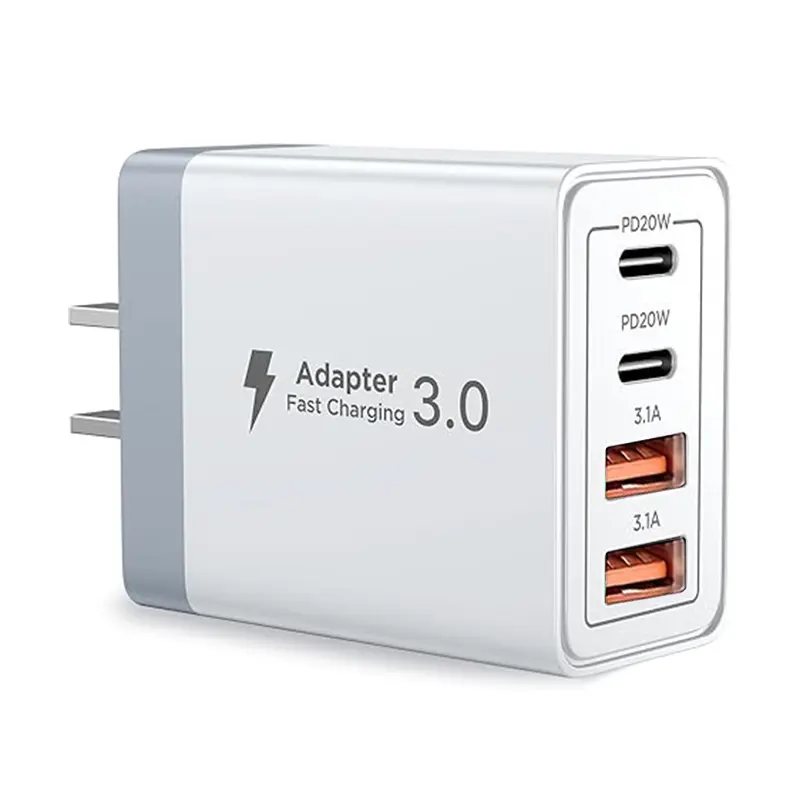 40W USB C Wall Plug 4 Port Fast Charging PD 3.0 Multi Port Type C Adapter for iPhone Apple Samsung Galaxy S24 Ultra S24 Cellphone Electronic