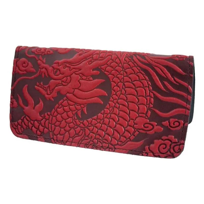 Dragon Leather Check Book Cover - High-Quality Leather Cover for Your Checkbook
