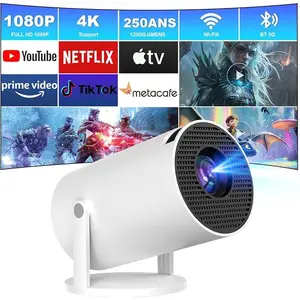 Portable 4K Mini Projector with WiFi and Wireless Bluetooth, Smart Proyector with Android 11, Projector with apps built in, 270°   Rotatable, Auto Keystone,35"-130" Screen,Projector 4K Ultra HD