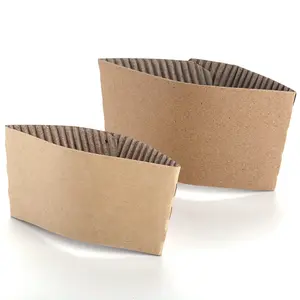 500 count Cup Sleeve Corrugated Jacket Cafe Drink Disposable Paper Coffee Cup Sleeves  Holder Cardboard For Hot Drinks, 12 oz./16 oz./20 oz.