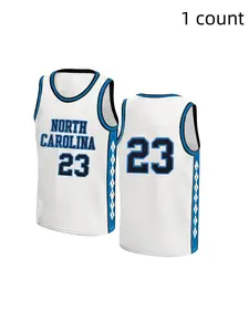 Men's Letter & Number Embroidery Basketball Jerseys, Casual Breathable Quick Drying Round Neck Tank Top for Training Competition, Men's Sportswear for All Seasons