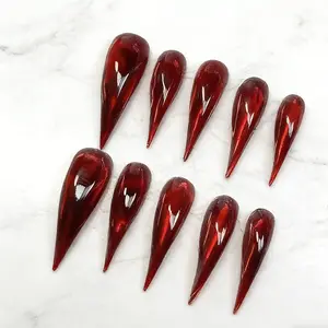 Handmade Glitter Cat Eye Nails, Short Glossy Nail Polish, Cat Claws Design, Single Item, S M L Sizes, Trendy Animal Claw Nails, Acrylic Fake Nails