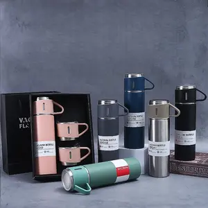 Large Capacity Stainless Steel Insulated Cup with Three Lids, Durable Kids Water Bottle, Elegant Gift Box Packaging