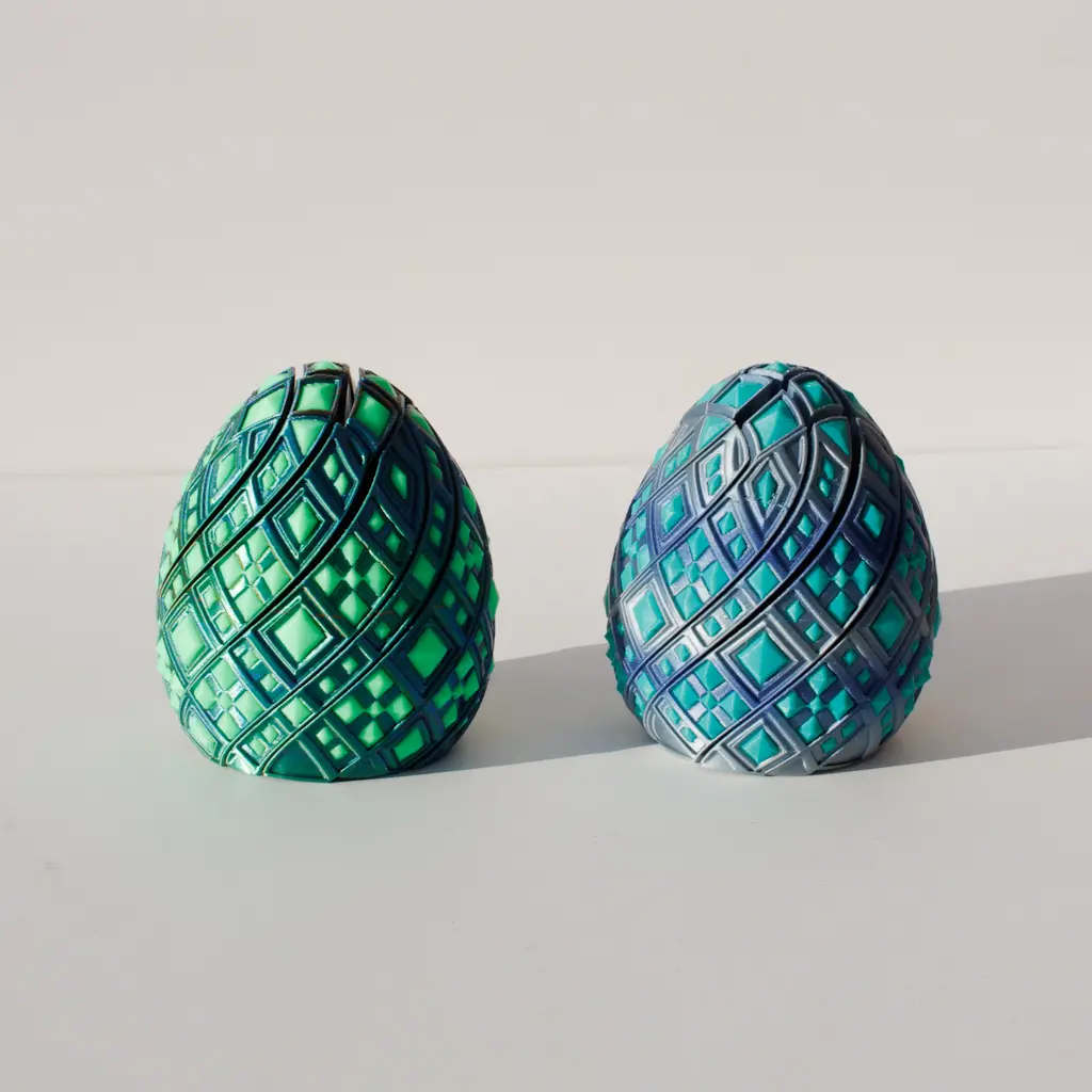 3D Printed Slim Egg Ball Figurine - PLA Material Eco-Friendly Collectible Figurines for Adults, Creative Smooth Desktop Home Decor Statue