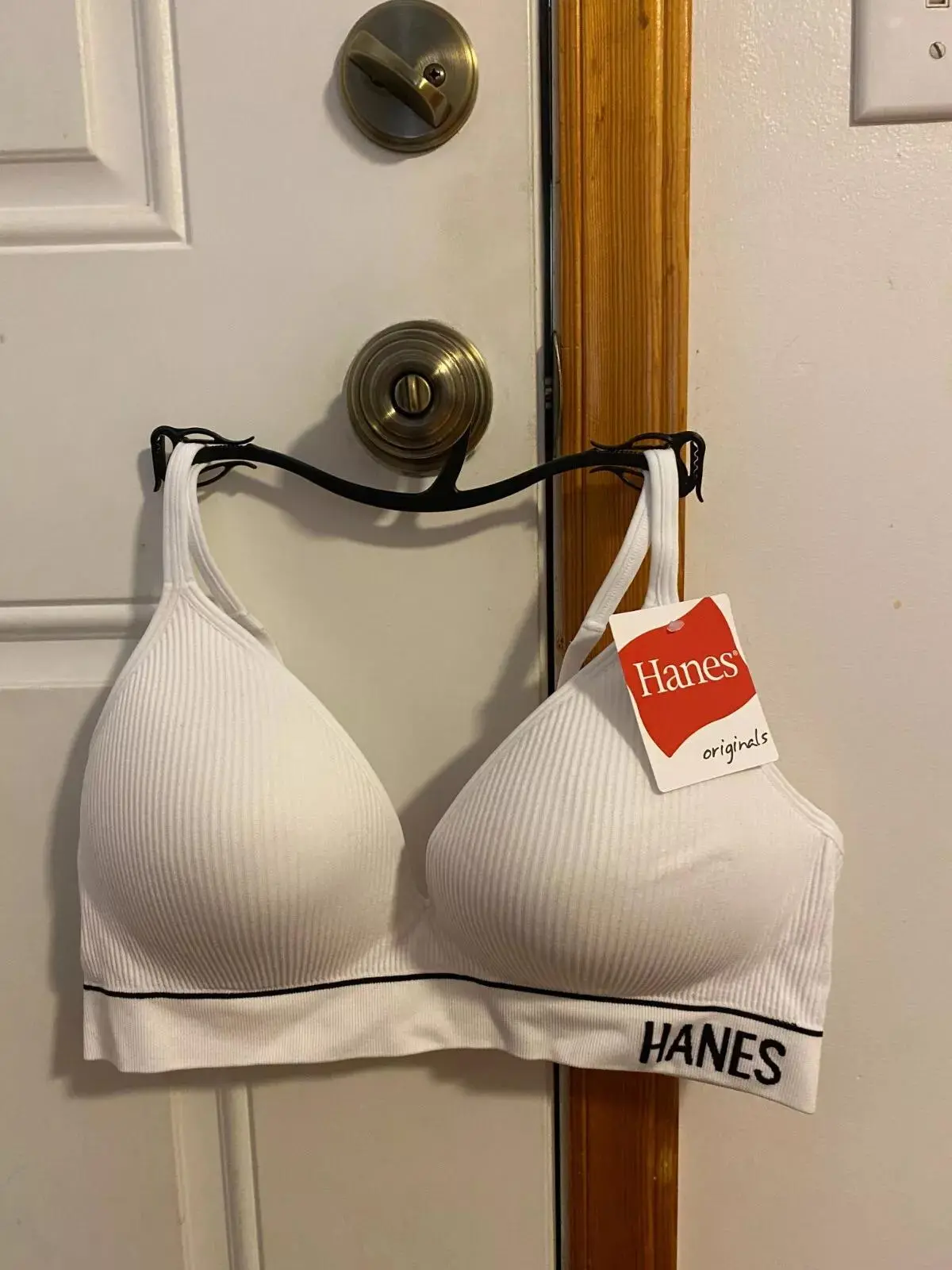 b'NEW WOMEN SIZE XXL HANES ORIGINALS RIB CONTOUR COMFORTFLEX FIT BRALETTE'