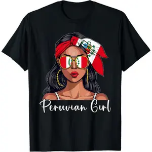 100%cotton Peruvian Souvenirs Products Woman Flag Girl Peru T-Shirt Top Vintage
