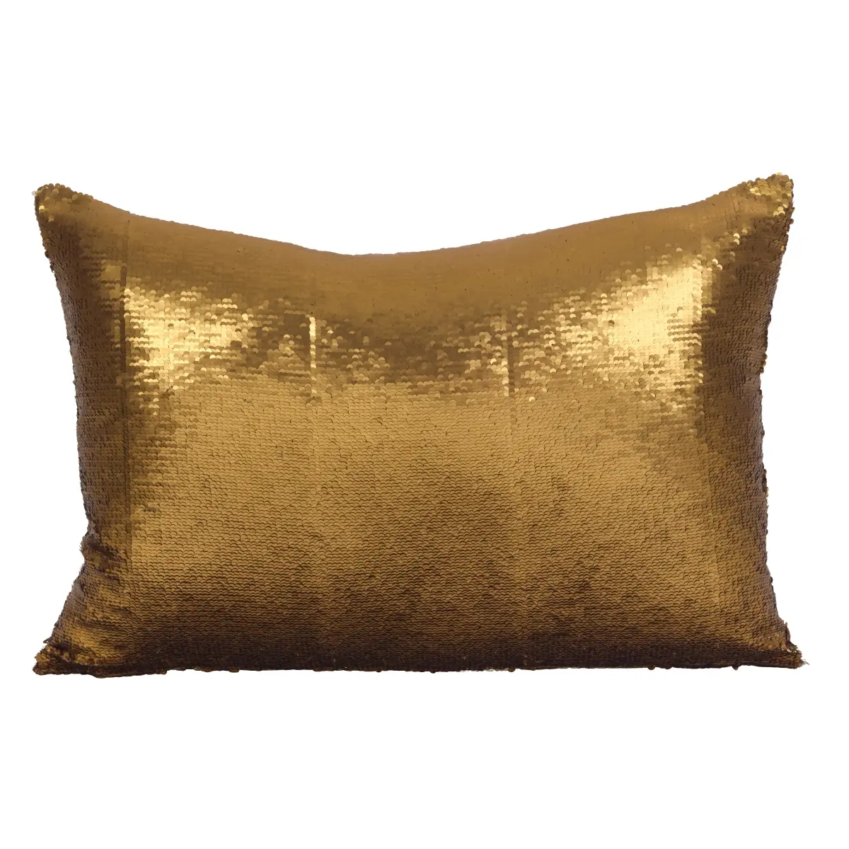 SARO 16 x 24 in. Rectangle Sirun Sequin Mermaid Design Down Filled Throw Pillow Copper