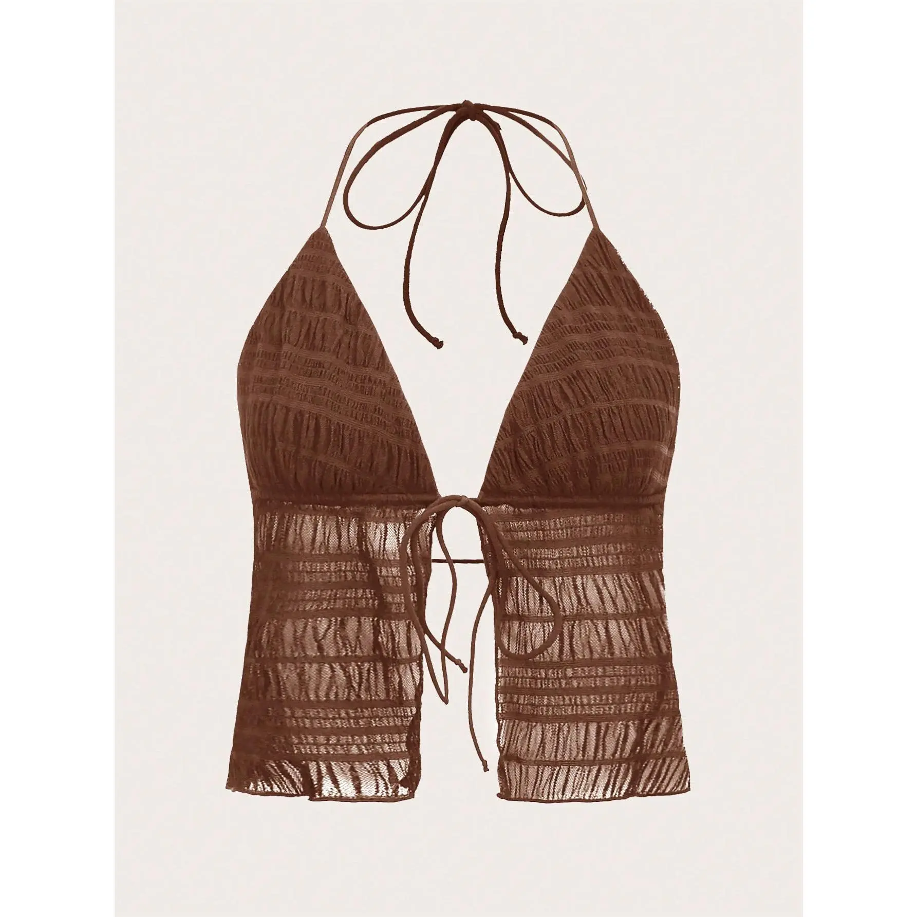 Solid Tie Backless Halter Summer Top Fashion For Women