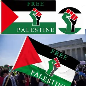 Palestine Flag 3x5 Ft Palestine National Flags with 2 Brass Grommets Banner for Car Outdoor Indoor Star Hanging