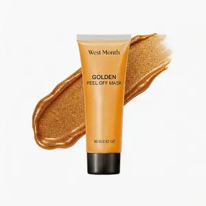 WEST MONTH Golden Peel Off Mask, Gold & Collagen Luxury Blackhead Remover, Sucks Out Dirt Shrinks Pores, Brightens Skin Evens Tone, Aloe Soothing Gentle Formula for All Skin Radiant Sensitive