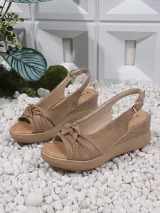 Vintage Leopard Print Straw Wedge Heels, Open-Toe Bow Sandals, Adjustable Buckle Waterproof Platform Shoes, Summer Daily Wear, Size 34+