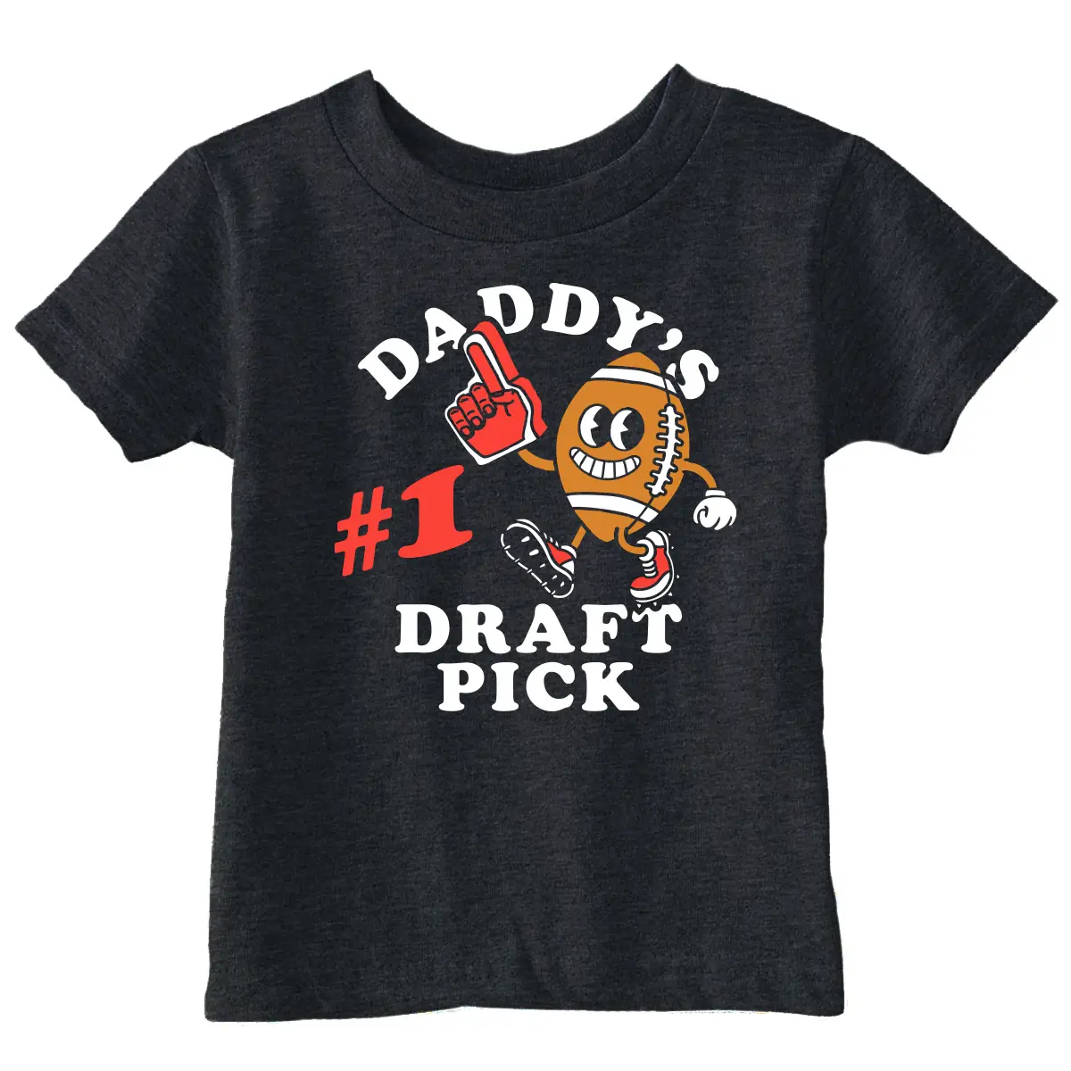 Toddler Funny T Shirts Daddys Number 1 Draft Pick Sarcastic Football Graphic Novelty Tee For Young Kids Funny Toddler Shirts Funny Football Apparel Childrens Graphic Tees Black -