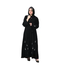 Feather embroidery. Women's Abaya.