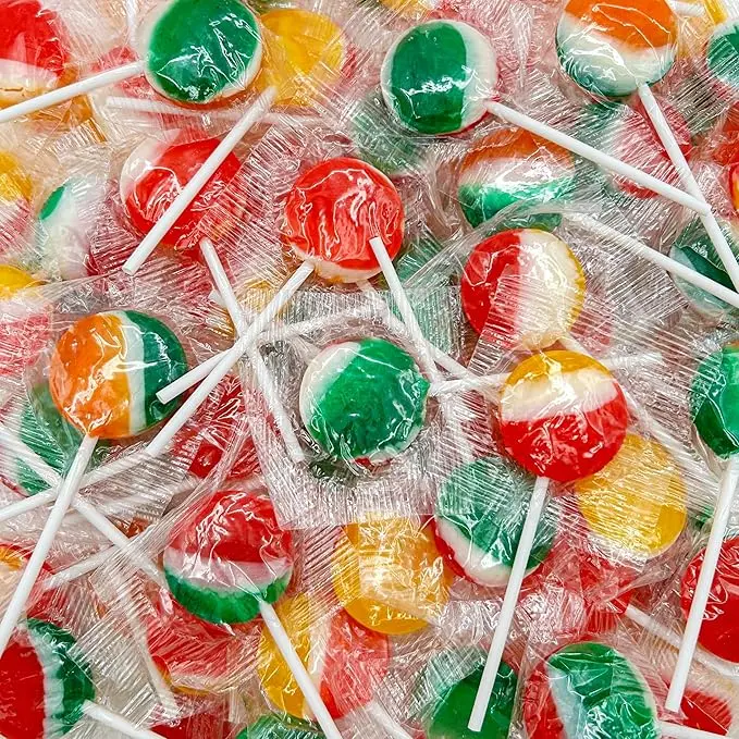Fruit Lollipops Individually Wrapped 80 Count (2 lb Box) Assorted Fruit Flavored Hard Candy Suckers Bulk Lollipops for Kids Party Favors Halloween Candy Buffet Birthday Treats Pinata Fillers