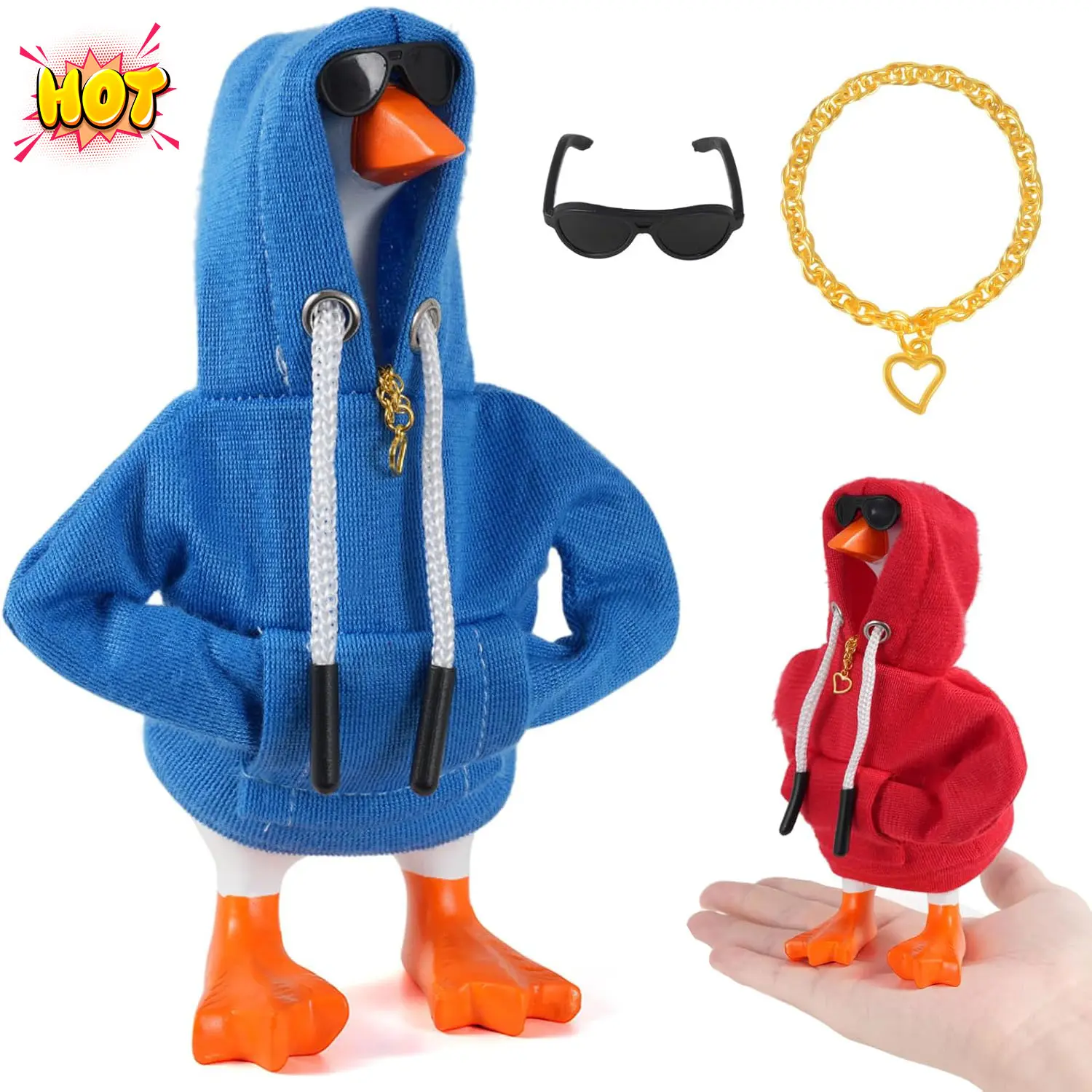 Set van 6 mini-gebreide mutsen en zonnebrillen outfits voor Set van 6 mini-gebreide mutsen en zonnebrillen outfits voor