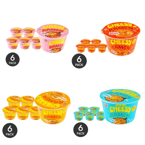 6PACKS OTTOGI  OTOKI Cheesy Ramen Bowl Korean Instant Noodles with Quick & Easy Meal 4 flavors to choose: Spicy Chili & Cheddar Flavor, Cheddar & Mascarpone Flavor，Spicy Flavor，Cheddar Flavor Food Cheese Pansit