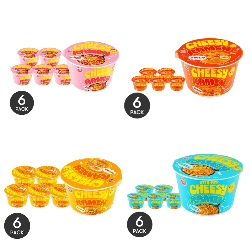 6PACKS OTTOGI OTOKI Cheesy Ramen Bowl Korean Instant Noodles with Quick & Easy Meal 4 flavors to choose: Spicy Chili & Cheddar Flavor, Cheddar & Mascarpone Flavor,Spicy Flavor,Cheddar Flavor Food Cheese Pansit