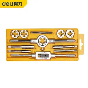 12-Piece Screw Tap and Die Sets SAE Unified Screw Thread Essential Threading Tool Kit with Complete Handles and Accessories