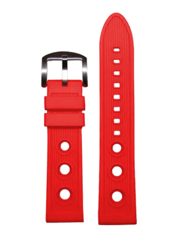 23mm Air Hole Rubber Strap Red