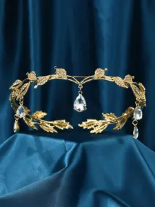 Women's Shiny Hair Accessory, Princess Style Forest Crown, Wedding Party Bride Headpiece, Rhinestone Fairy Queen Costume Jewelry