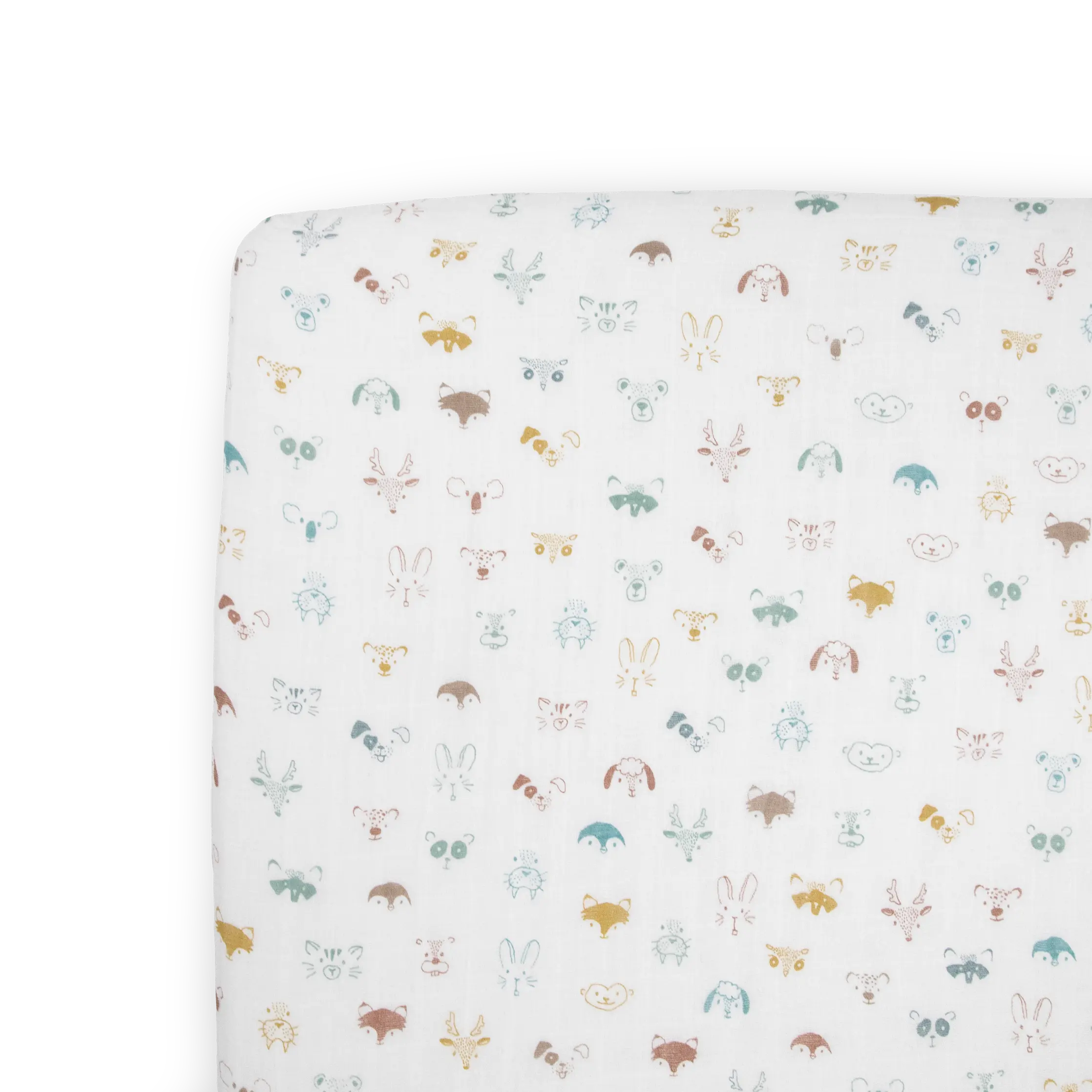 Cotton Muslin Crib Sheet - Animal Crowd