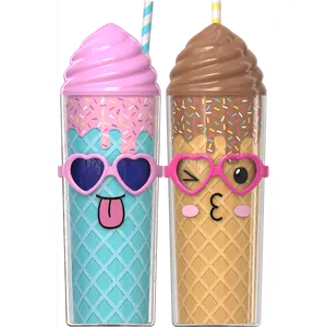 COOL GEAR 2-Pack Shady Sweets Tumbler with Pressure Fit Lid and Straw Included, 20 Oz