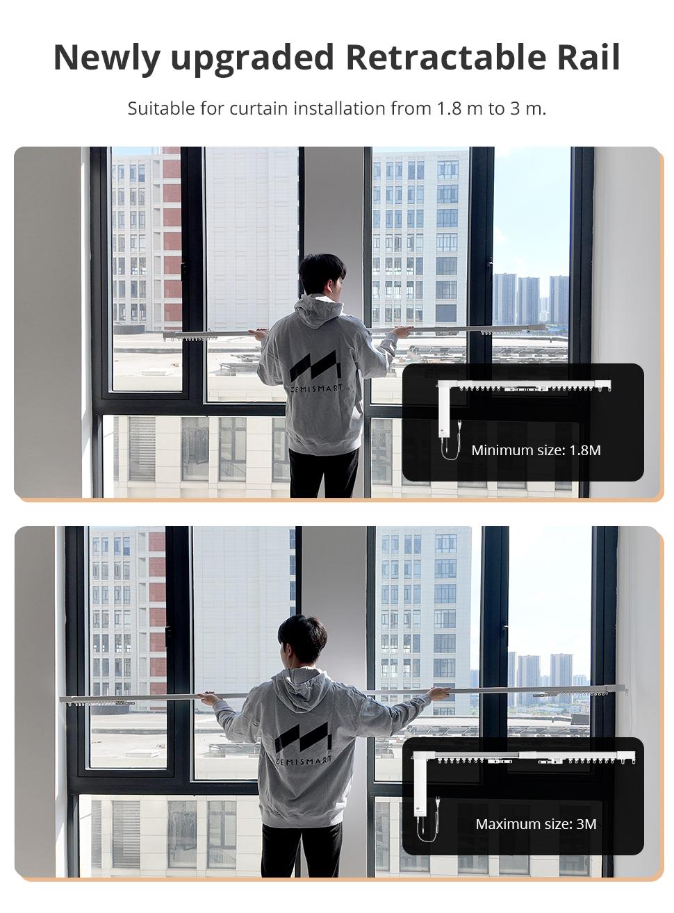 Zemismart Fully Automatic Electric Curtain Sliding Rail Directly Connected to Apple HomeKit for Easy Control and Installation