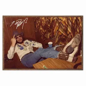 [Sale off up to 50%] Retro Hank W. JR Autograph Art Poster, Unframed Wall Art, Home Decoration Poster, Gift for Fans [No frame, Free Ship].