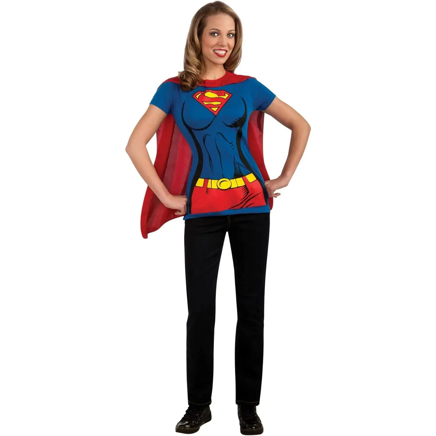 Womens Supergirl T-Shirt and Cape Set