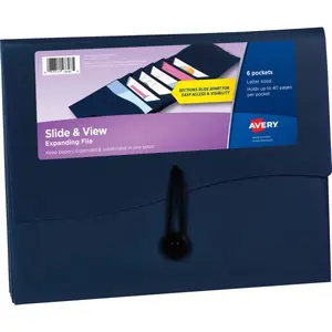 Avery AVE73545 Expanding File Folder, Navy - Pack of 6