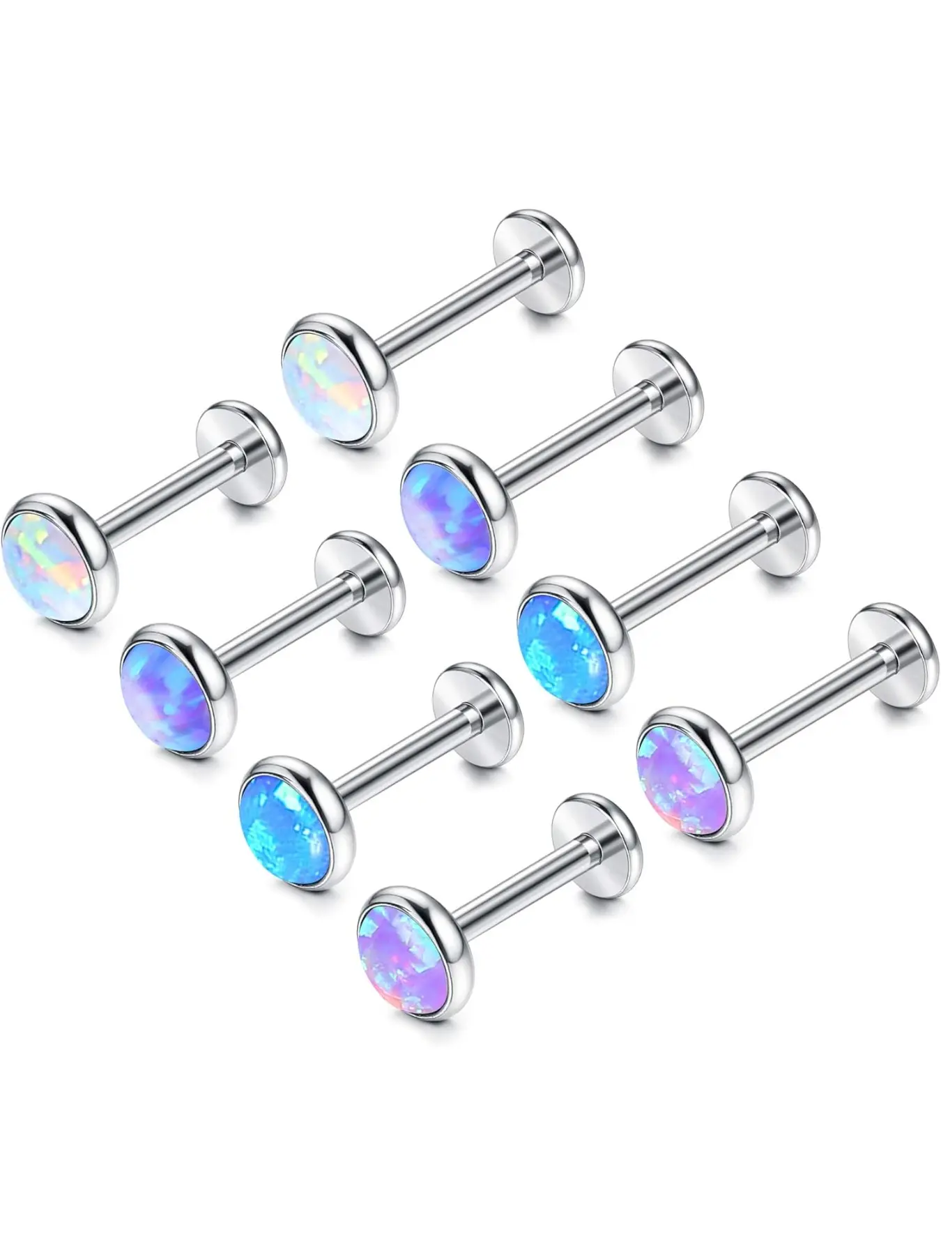 8pcs 16g Tragus Piercing Jewelry Set, Body Piercing Kit, Nose Piercings Kit, 316L Stainless Steel Flat Back Cartilage Earrings, Flat Pierced Jewelry, Nose Rings Studs for Women