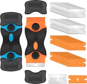 Razor Scraper Tool 2 Pack, Razor  Scraper Tool with 20 count Plastic  and 20 count Metal Scraper ,  Scraper for Glass, Decals, Wallpaper, Stickers