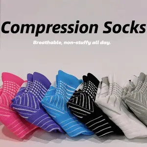 Essential Ankle Compression Socks - Ankle Support, Moisture Wicking Cushioned Athletic Socks for Plantar Fasciitis Relief, for Women & Men(6 Pairs)