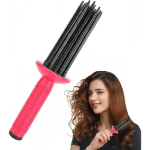 17 Teeth Curl Defining Brush for Voluminous Curls and Hair Styling, Professional Curling Tool for Salon and Home (Purple) Comfort 1Pc