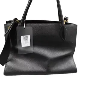 Pre-owned PRADA leather Crossbody Bags Black crossgrain handbag with detachable shoulder strap