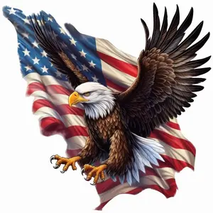 American Eagle Sticker – Patriotic freedom eagle with USA flag as a sticker for Independence Day decoration and Stars and Stripes fans - Cars, Trucks, Laptops, Coolers, Toolboxes, Windows & More Waterproof Vinyl Sticker