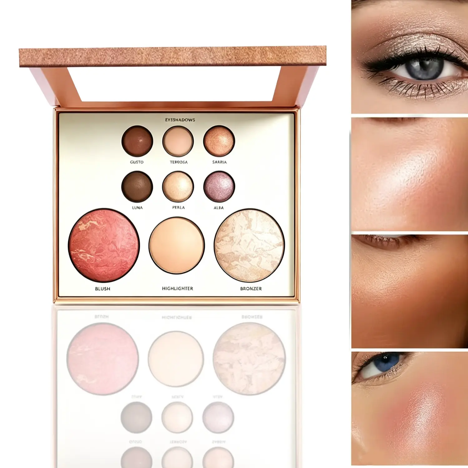 9-Color Baked Face Powder Palette Makeup - Highly Pigmented Contour, Eyeshadow & Blush, Flawless Brightening Multi-Use Bundle Kit Makeup Sets, 36-Month Shelf Life Multi-Pack for Adults’ Glow Up Daily & Special Occasions, 36 Months, Assorted Makeup Sets