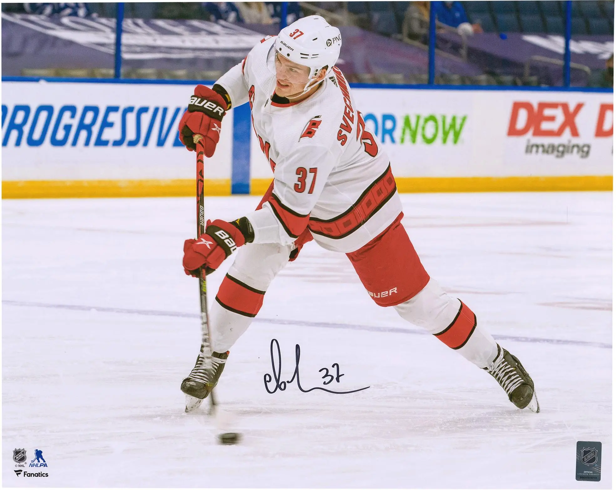 Andrei Svechnikov Carolina Hurricanes Autographed 16" x 20" White Shooting Photograph - Fanatics Authentic Certified
