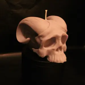 Horned Skull Candle