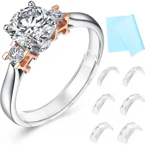 Ring Size Adjuster for Loose Rings - Clear Invisible Ring Guard, Spacer & Tightener |   Sil. Resizer Extender