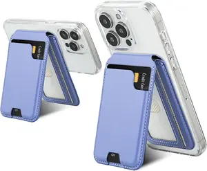 Card Holder Wallet with MagSafe, Adjustable Stand for  16/15/14/13/12 Series Holds 5 Cards (Wisteria)