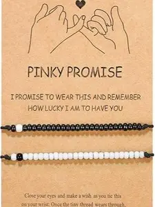 THEM Pinky Promise Matching Bracelet for Couples Soulmate Man Distance Relationship Gifts for Women Men Him Her…