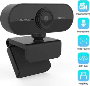 Koramzi 1080P HD Webcam with Built-In Microphone Full HD USB Web Camera for Windows & Mac OS Computers Fixed Focus 360° Rate Plug&Play