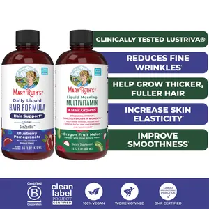 MaryRuth’s Hair Care & Wellness Bundle – Daily Liquid Hair Formula 16 oz & Liquid Morning Multivitamin + Hair Growth Dragon Fruit Melon