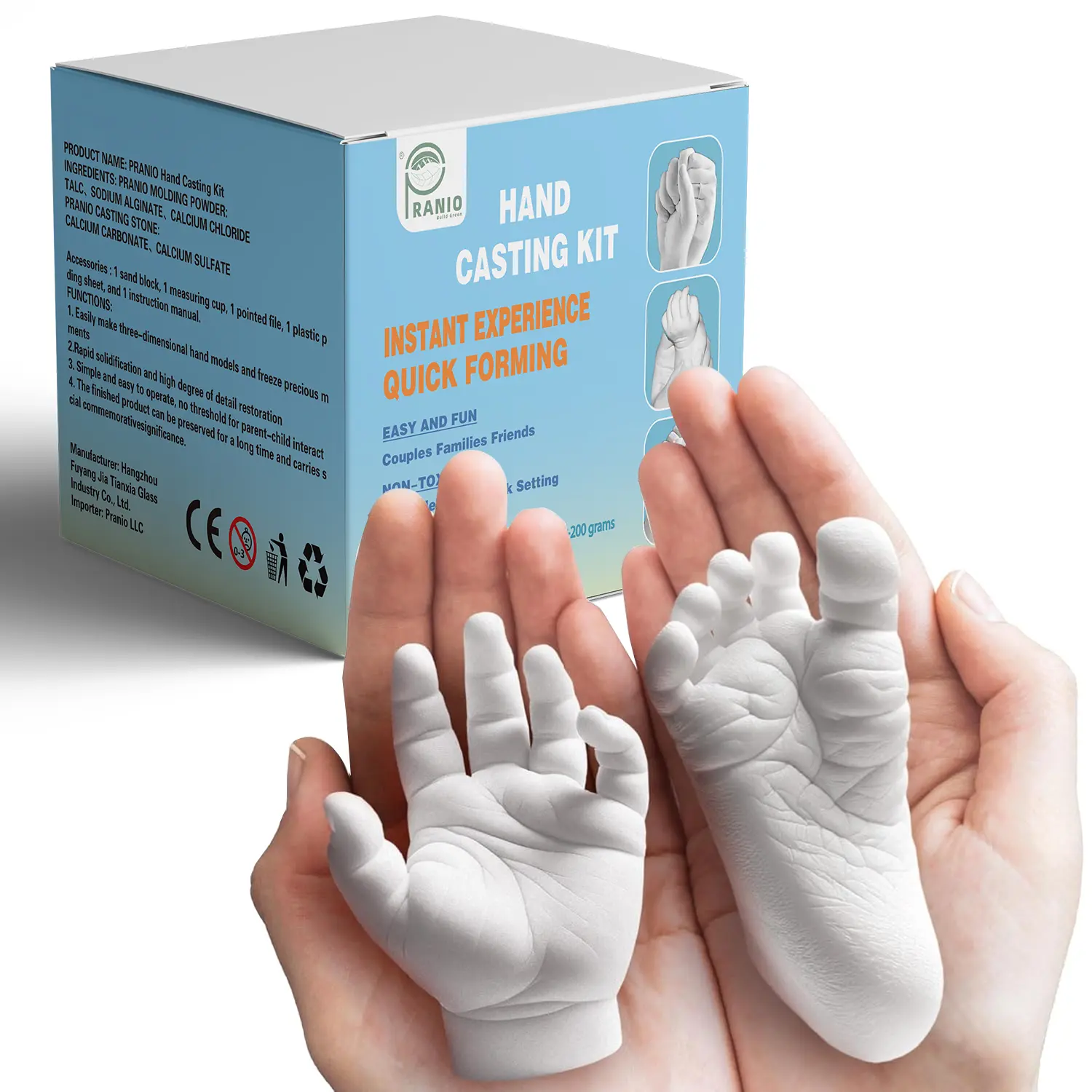 PRANIO Newborn Baby Hand and Footprint Casting Kit - DIY Specialty Supply, Ideal Baby Shower Gift for New Parents, Nursery Decor