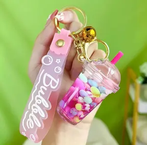 Bubble Tea Cup Keychains with Balm Set