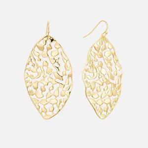 Large Chunky Gold Statement Earrings for Women: Drop Dangle Maple & Ginko Leaf Design Perfect Jewelry Gifts