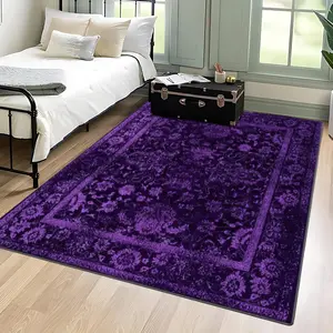 Velvet soft and comfortable patterned printed carpet, Vintage Floral Fluffy Area Rug, suitable for multiple scenarios, available in various sizes, soft and non-shedding.